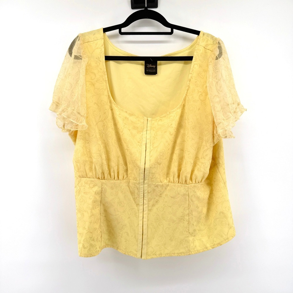 Disney Her Universe Blouse Belle Beauty And The Beast 3 Yellow Womens Plus SEO